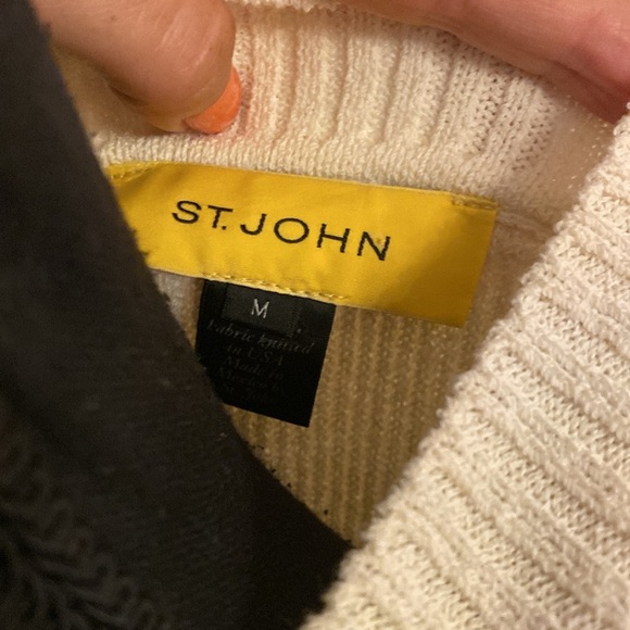 St. John Cream Knit Cardigan size M - Picture 2 of 6
